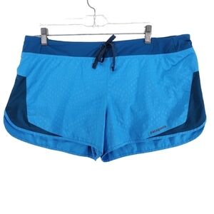 Patagonia Strider Pro Shorts Womens L 36x3.5 Blue 2-tone Drawstring Lined